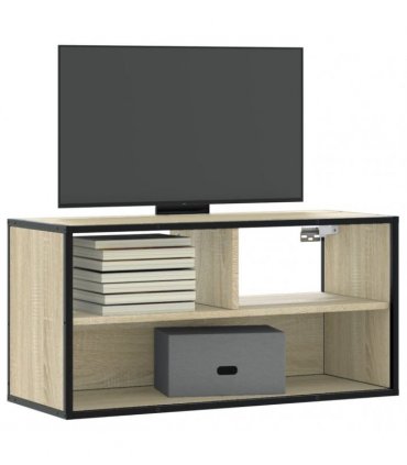 vidaXL TV Cabinet Sonoma Oak 80x31x39.5 cm Engineered Wood and Metal