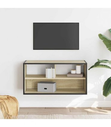 vidaXL TV Cabinet Sonoma Oak 80x31x39.5 cm Engineered Wood and Metal