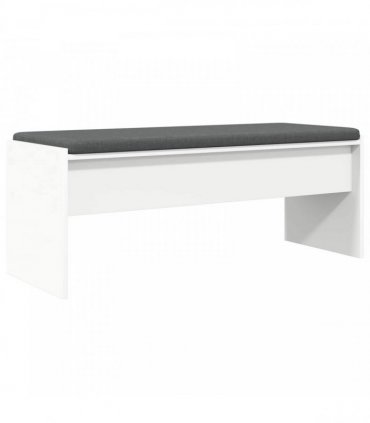 vidaXL Hall Bench with Cushion White 103 x 38 x 40 cm