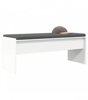 vidaXL Hall Bench with Cushion White 103 x 38 x 40 cm
