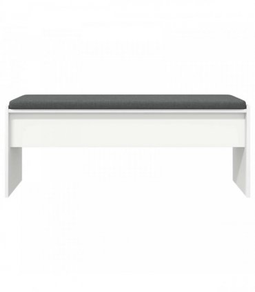 vidaXL Hall Bench with Cushion White 103 x 38 x 40 cm