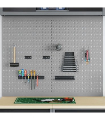 vidaXL Tool Wall Panel 2 pcs Grey 100 x 1 x 80 cm