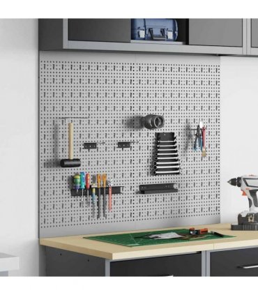 vidaXL Tool Wall Panel 2 pcs Grey 100 x 1 x 80 cm