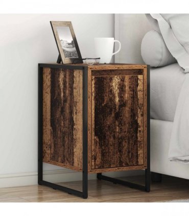 vidaXL Bedside Table Old Wood 39.5 x 30 x 50 cm Engineered Wood