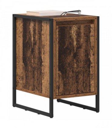 vidaXL Bedside Table Old Wood 39.5 x 30 x 50 cm Engineered Wood