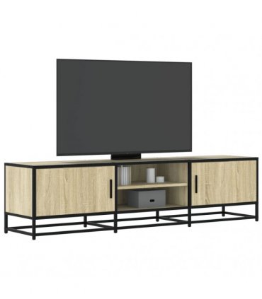 vidaXL TV Cabinet Sonoma Oak 160x35x41 cm Engineered Wood and Metal