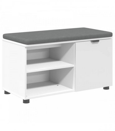vidaXL Hall Bench White 80 x 38 x 46 cm Engineered Wood and Fabric