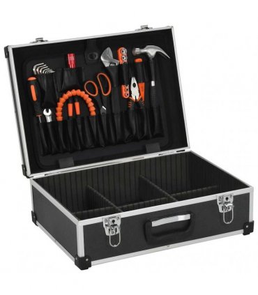 vidaXL Tool Suitcase 46x33x16 cm Black Aluminium