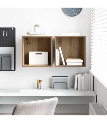 vidaXL Wall Cabinet 2 pcs Artisan Oak 37 x 37 x 37 cm Engineered Wood