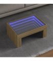vidaXL Coffee Table with Infinity LED Sonoma Oak 70x50x30 cm