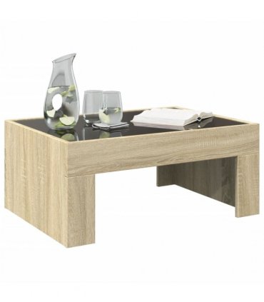 vidaXL Coffee Table with Infinity LED Sonoma Oak 70x50x30 cm