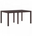 vidaXL Garden Table Brown 150 x 100 x 73 cm Poly Rattan