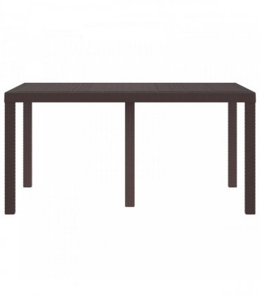vidaXL Garden Table Brown 150 x 100 x 73 cm Poly Rattan