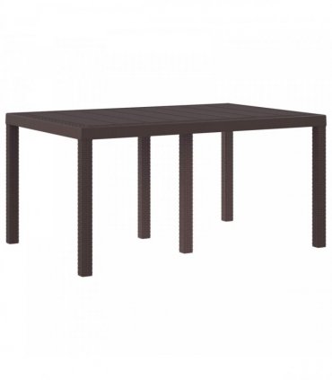 vidaXL Garden Table Brown 150 x 100 x 73 cm Poly Rattan