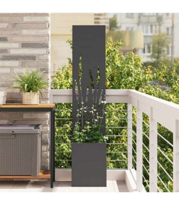 vidaXL Garden Privacy Screen Black 32 x 32 x 150 cm Cold-rolled steel