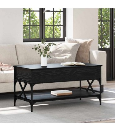 vidaXL Coffee Table Black Oak 100 x 50 x 50 cm Engineered Wood