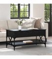 vidaXL Coffee Table Black Oak 100 x 50 x 50 cm Engineered Wood