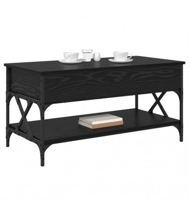 vidaXL Coffee Table Black Oak 100 x 50 x 50 cm Engineered Wood