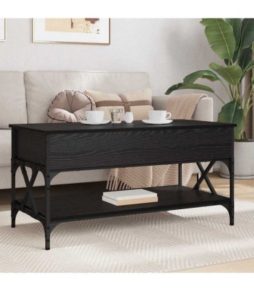 vidaXL Coffee Table Black Oak 100 x 50 x 50 cm Engineered Wood