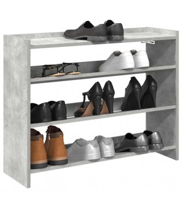 vidaXL Shoe Rack Concrete Oak 80x25x62 cm Engineered Wood