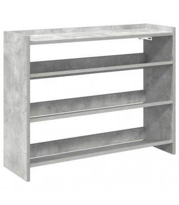 vidaXL Shoe Rack Concrete Oak 80x25x62 cm Engineered Wood