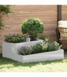 vidaXL Garden Planter Silver 100 x 100 x 50 cm Galvanised Steel