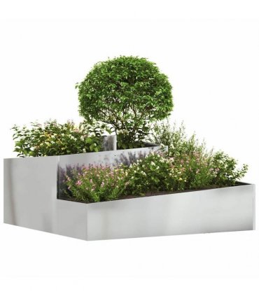 vidaXL Garden Planter Silver 100 x 100 x 50 cm Galvanised Steel