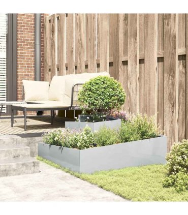 vidaXL Garden Planter Silver 100 x 100 x 50 cm Galvanised Steel