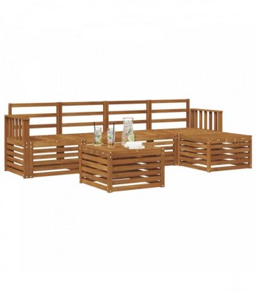 vidaXL Outdoor Sofa Set 6 pcs Natural
