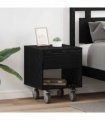 vidaXL Bedside Table 2 pcs Black Oak 40.5 x 40 x 48 cm Engineered Wood