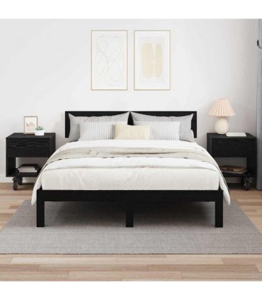 vidaXL Bedside Table 2 pcs Black Oak 40.5 x 40 x 48 cm Engineered Wood