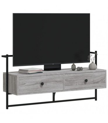vidaXL TV Cabinet Wall-mounted Grey Sonoma 100.5x30x51 cm Engineered Wood