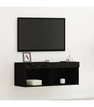 vidaXL TV Cabinet Set Black Oak 80 x 30 x 30 cm Engineered Wood