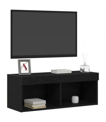 vidaXL TV Cabinet Set Black Oak 80 x 30 x 30 cm Engineered Wood