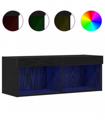 vidaXL TV Cabinet Set Black Oak 80 x 30 x 30 cm Engineered Wood