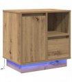 vidaXL Bedside Cabinet Artisan Oak 50 x 34.5 x 50 cm Engineered wood