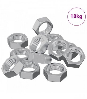 vidaXL Hex Nut 23377 pcs Silver Metal