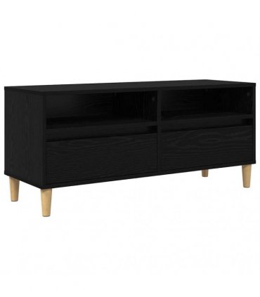 vidaXL TV Cabinet Black Oak 100 x 34.5 x 44.5 cm Engineered Wood