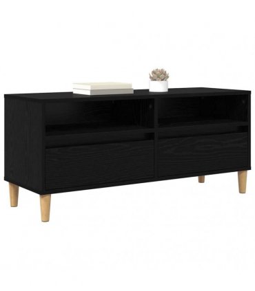 vidaXL TV Cabinet Black Oak 100 x 34.5 x 44.5 cm Engineered Wood