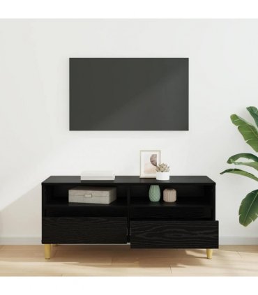 vidaXL TV Cabinet Black Oak 100 x 34.5 x 44.5 cm Engineered Wood