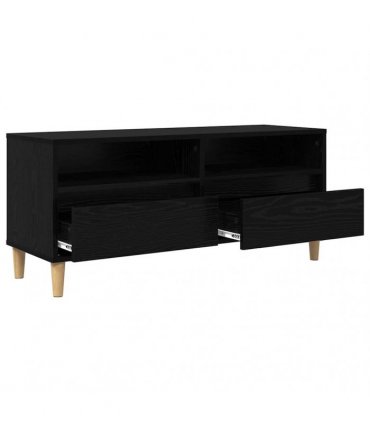 vidaXL TV Cabinet Black Oak 100 x 34.5 x 44.5 cm Engineered Wood