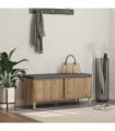 vidaXL Hall Bench with Cushion with Door Artisan Oak 100 x 38 x 46 cm