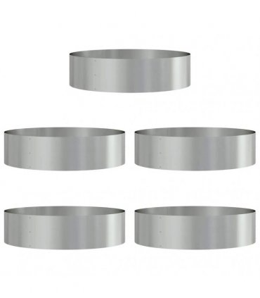 vidaXL Planter Ring 5 pcs Silver 80 x 80 x 20 cm Galvanised Steel