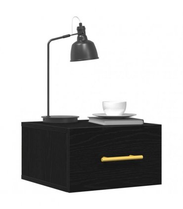 vidaXL Bedside Cabinet 2 pcs Black Oak 35 x 35 x 20 cm Engineered Wood