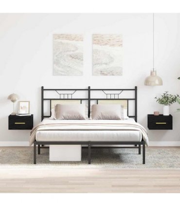 vidaXL Bedside Cabinet 2 pcs Black Oak 35 x 35 x 20 cm Engineered Wood