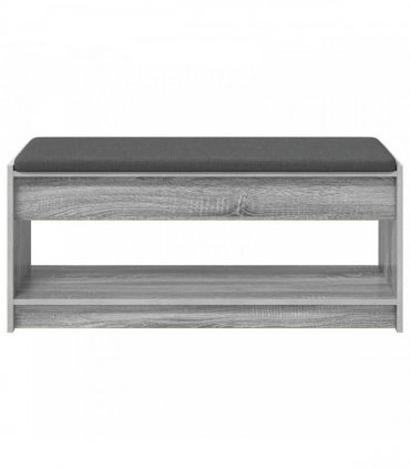 vidaXL Hall Bench with Cushion with Shelf Grey Sonoma 103 x 38 x 45 cm