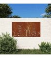 vidaXL Garden Wall Decoration 105x55 cm Corten Steel Skyline Design
