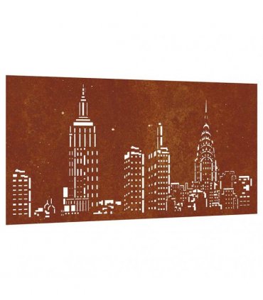 vidaXL Garden Wall Decoration 105x55 cm Corten Steel Skyline Design
