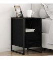 vidaXL Bedside Table Black Oak 39.5 x 30 x 50 cm Engineered Wood
