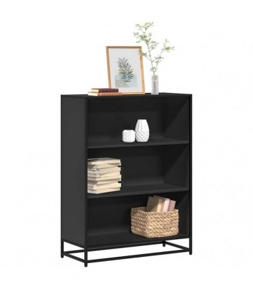vidaXL Book Cabinet Black 80.5x35x107.5 cm Engineered Wood